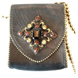 LEATHEROCK BRONZE CROSSBODY BAG!